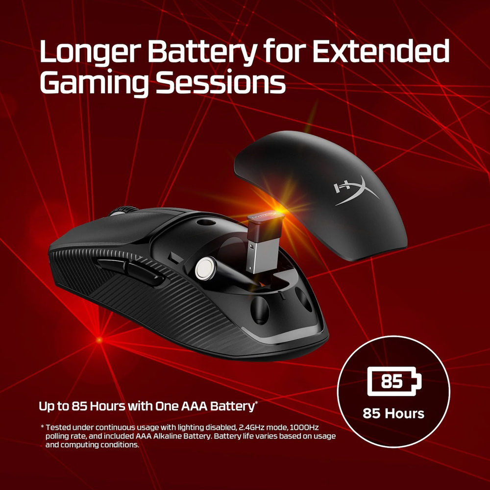 HyperX Pulsefire Fuse Wireless Gaming Mouse - Black