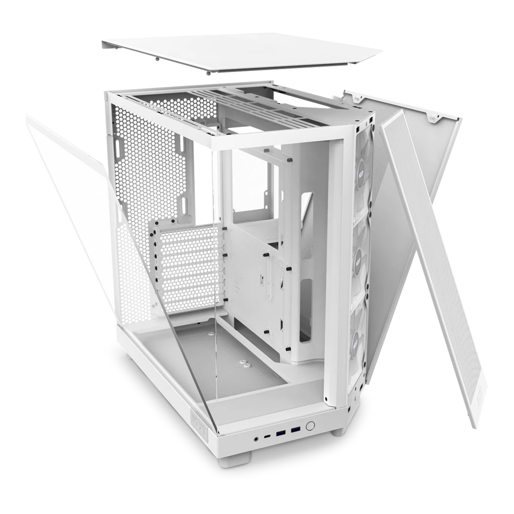 NZXT H6 Flow RGB (2023) Compact Dual-chamber ATX Case with RGB Fans - All White