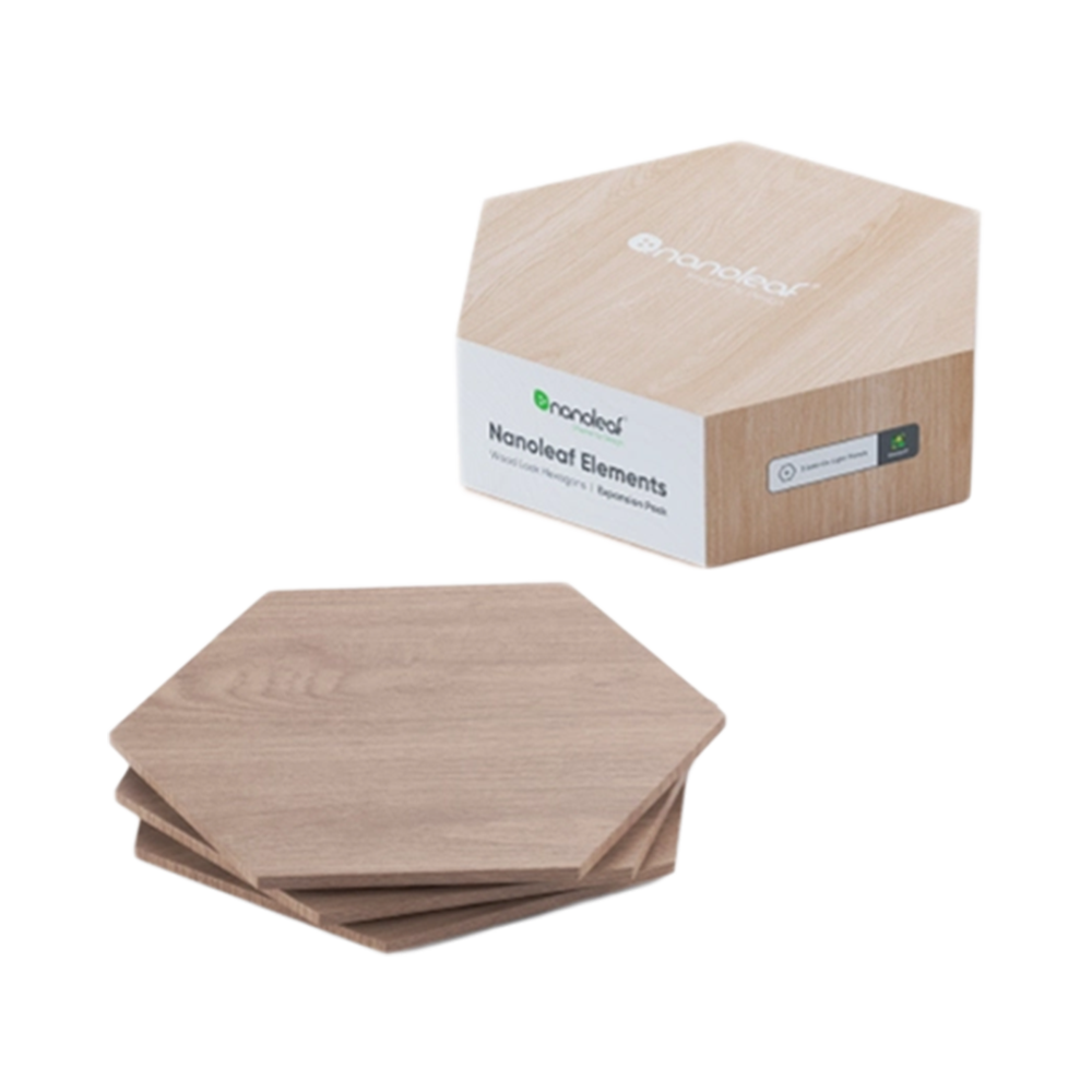 Nanoleaf Hexagons Elements Birchwood Global Panels Only 3 Pack Expansion