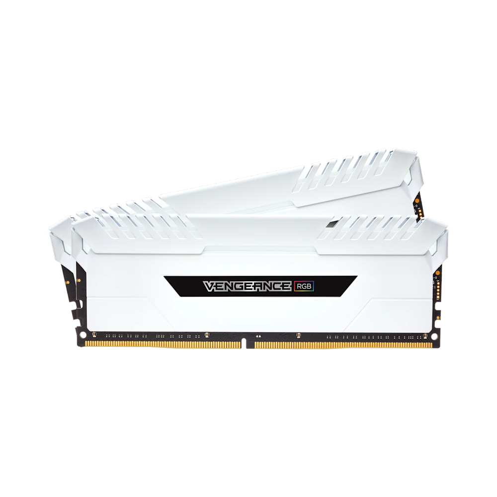 CORSAIR VENGEANCE RGB 3000Mhz 16GB(8X2) DDR4 Memory - White