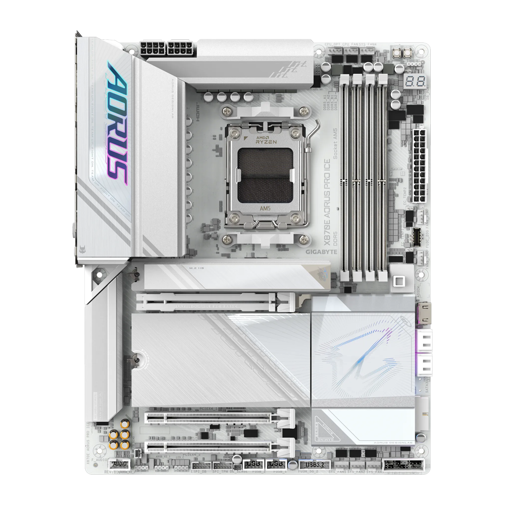 GIGABYTE X870E AORUS PRO X ICE Motherboard - White