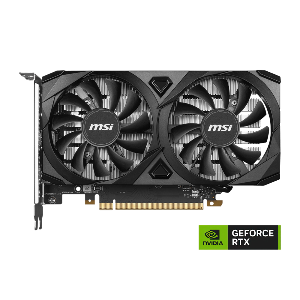 MSI Nvidia GeForce RTX 3050 VENTUS 2X E 6GB OC Graphics Card - Black