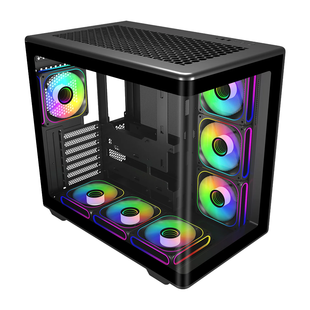Cooler Master Elite 600 With Pre-installed 7 Fans ATX Case - Black