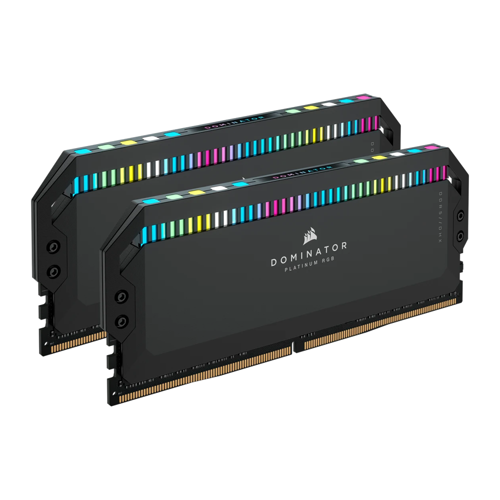 CORSAIR DOMINATOR PLATINUM 64GB (2 x 32GB) RGB DDR5 DRAM 5200MHz C40 Memory Kit - Black