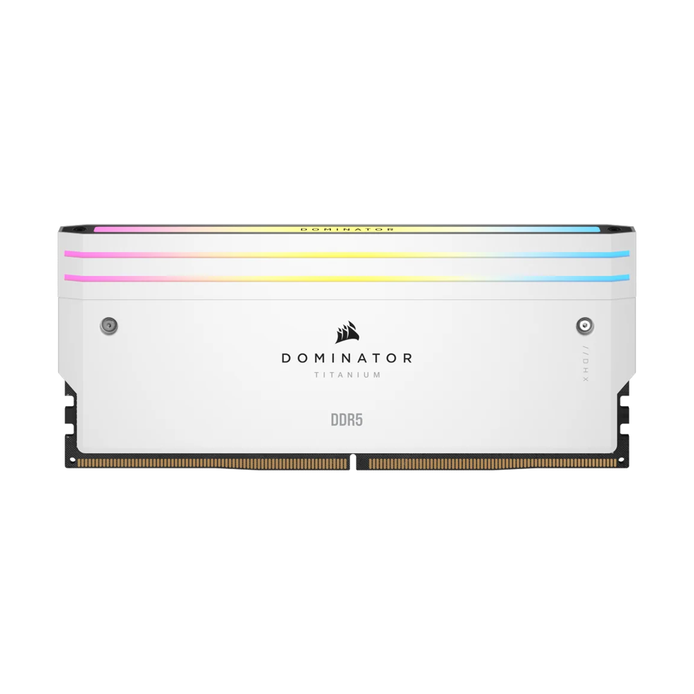 CORSAIR DOMINATOR TITANIUM RGB 32GB (2x16GB) DDR5 DRAM 6000MT/s CL30 Intel XMP Memory Kit - White