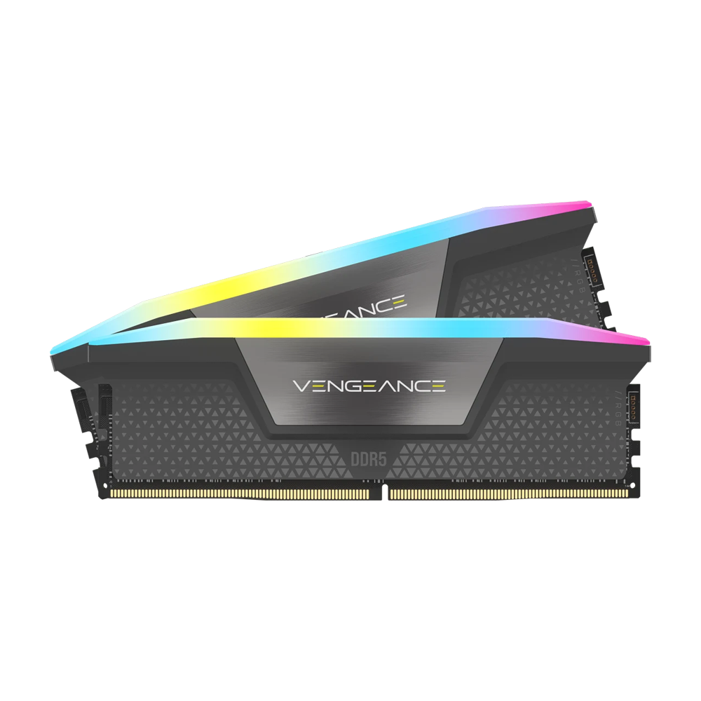 CORSAIR VENGEANCE RGB 32GB (2x16GB) DDR5 DRAM 6000MT/s CL36 AMD EXPO & Intel XMP Memory Kit - Grey