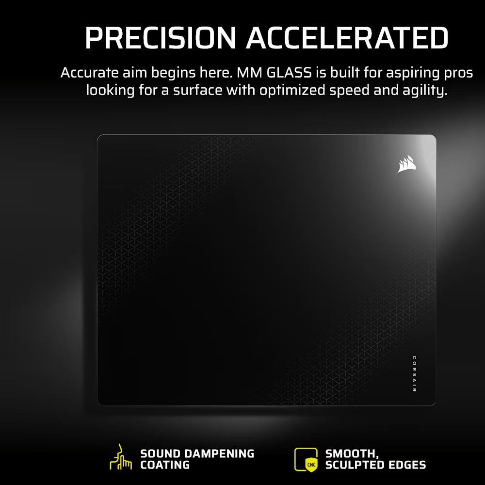 CORSAIR MM Glass Large Precision Gaming Mouse Pad - Black