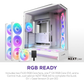 NZXT H9 Flow RGB+ (2025) Dual-Chamber Mid Tower Case With RGB Fans & Control Hub - All White
