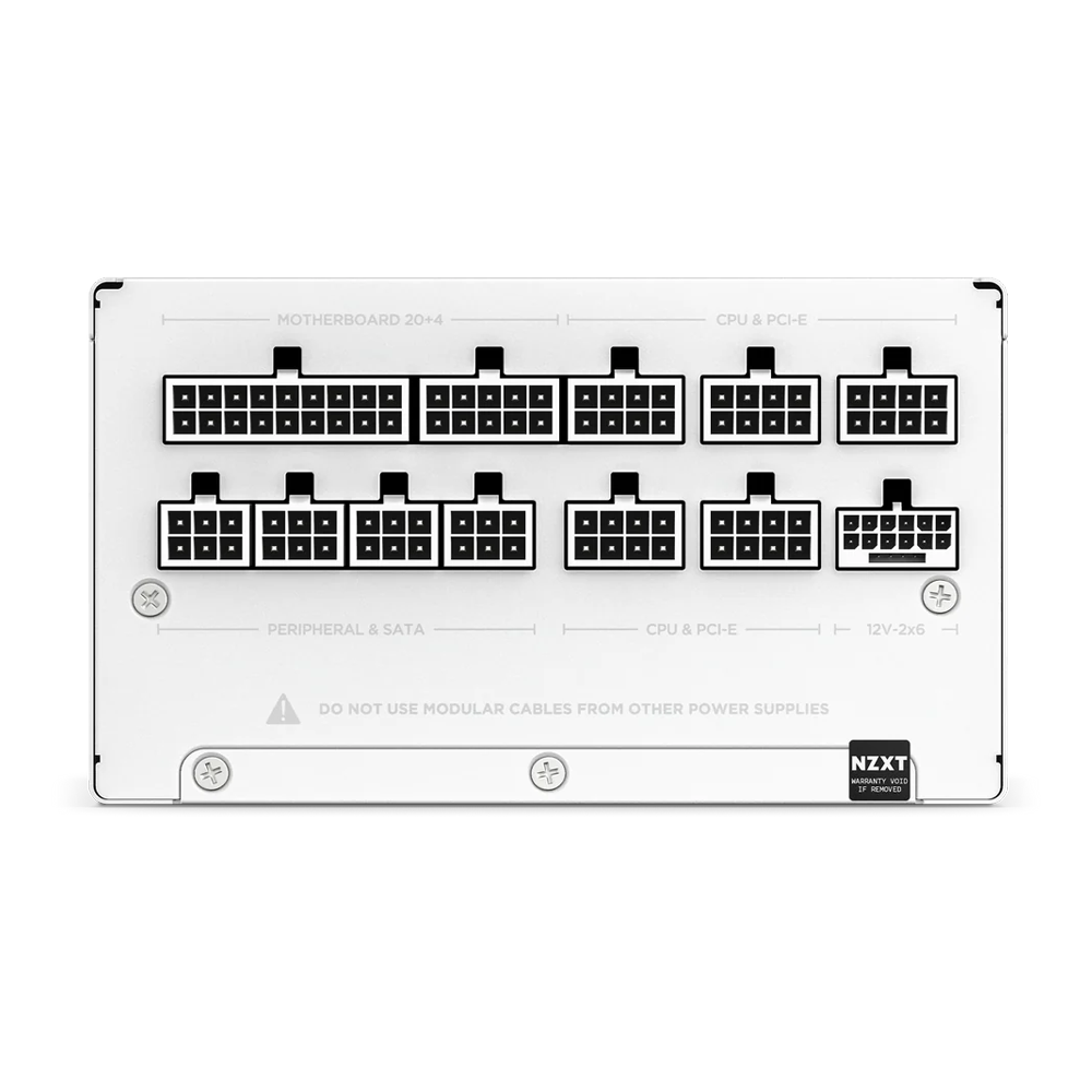 NZXT 1000W ATX 3.X 80 Plus Gold Fully Modular Low Noise Power Supply - White