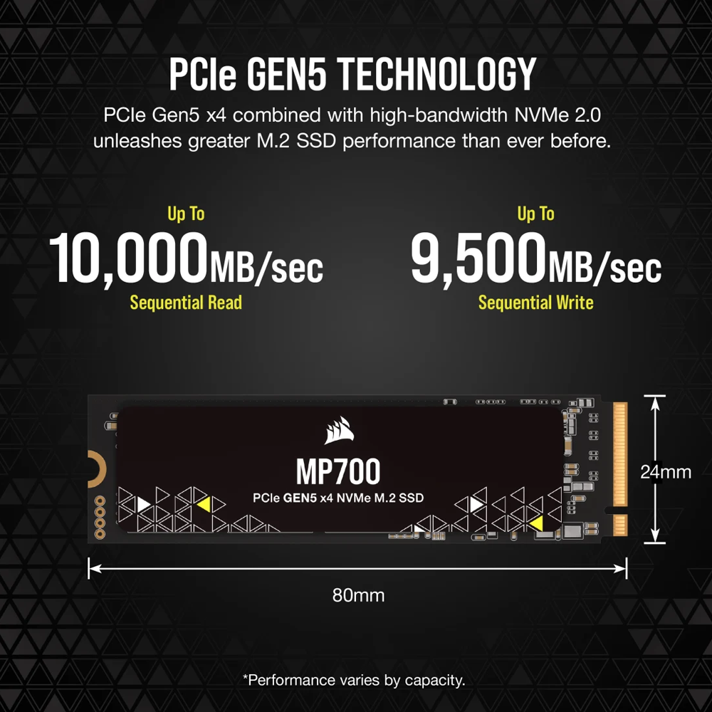 CORSAIR MP700 1TB PCIe 5.0 (Gen 5) x4 NVMe M.2 SSD