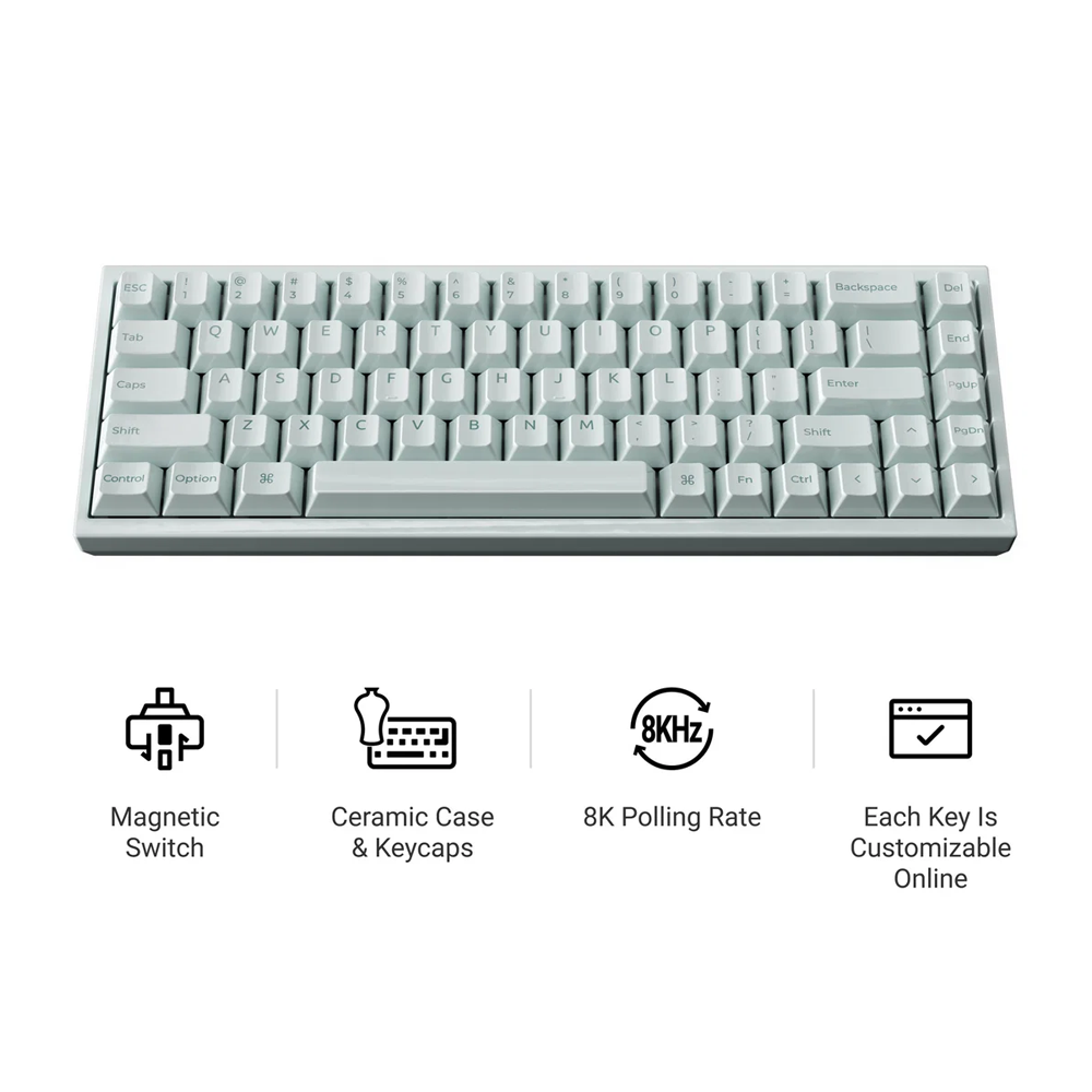 Keychron Q16 HE 8K 65% Wired Magnetic Switch Gaming Keyboard — Light Green