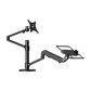 Gamvity Aluminum Height Adjust Desktop 17-32 Inch Monitor Mount Gas Spring Arm+12-17 Inch Laptop Holder Stand Full Motion Ol-3l Pro- Black