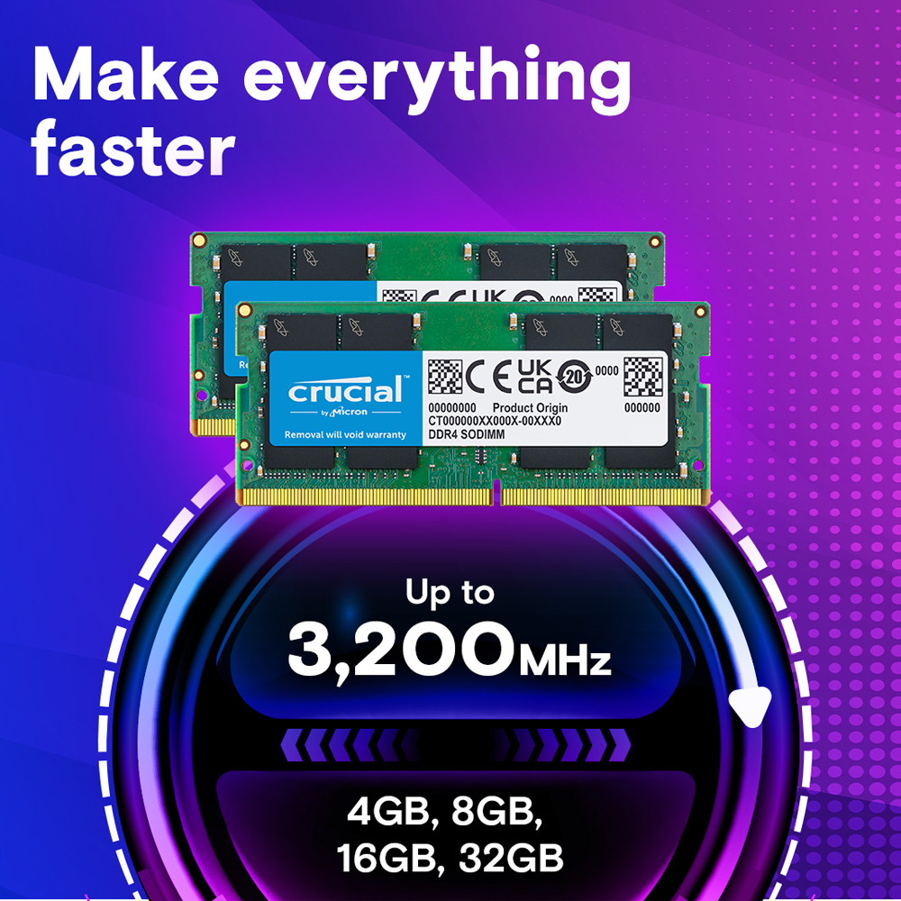 CRUCIAL 16GB DDR4 3200MHz Laptop Memory