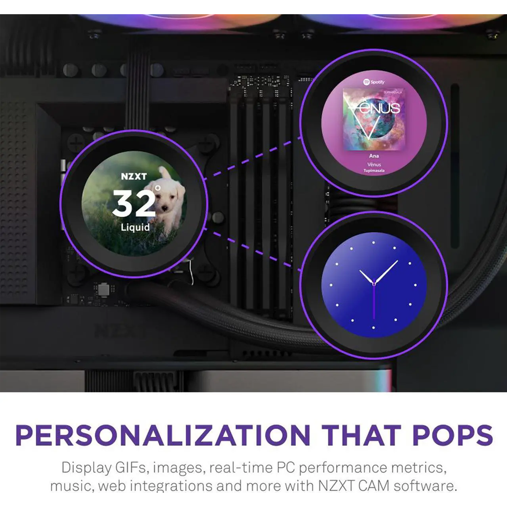 NZXT Kraken Elite 240 RGB 240mm AIO CPU Liquid Cooler With LCD Display - Black