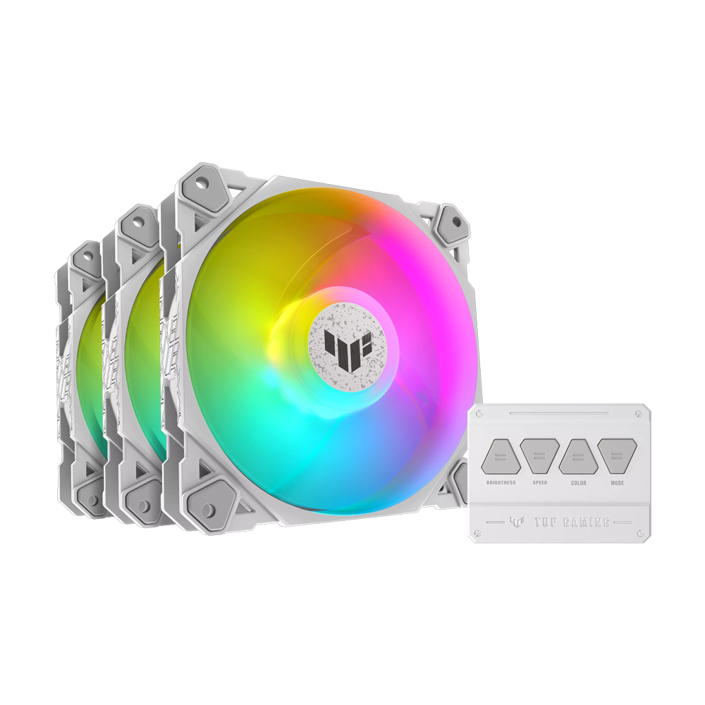 ASUS TUF Gaming TF120 ARGB Triple Case Fan With ARGB Controller - White