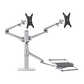 Gamvity OL-10T Full-Motion Triple Mount – Dual 17–32" Monitors + 12–17" Laptop Arm