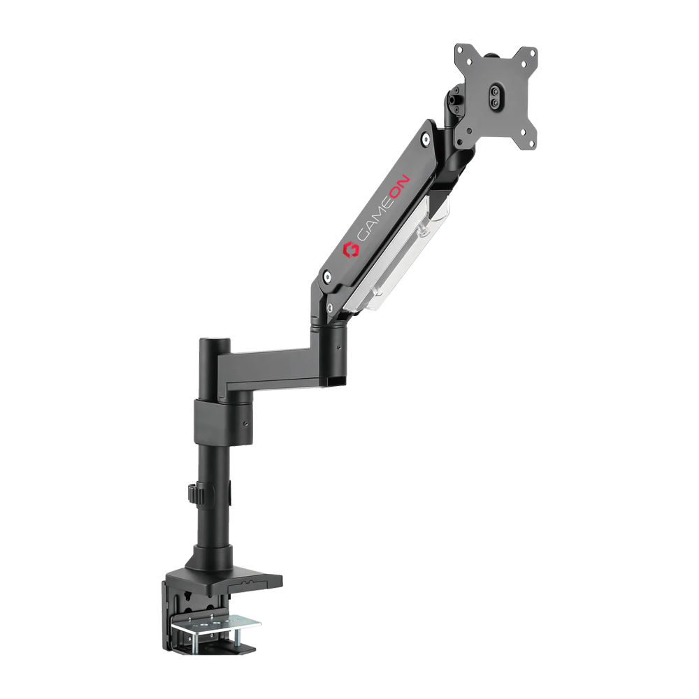 GAMEON Pole Mounted Single Monitor Arm - Black