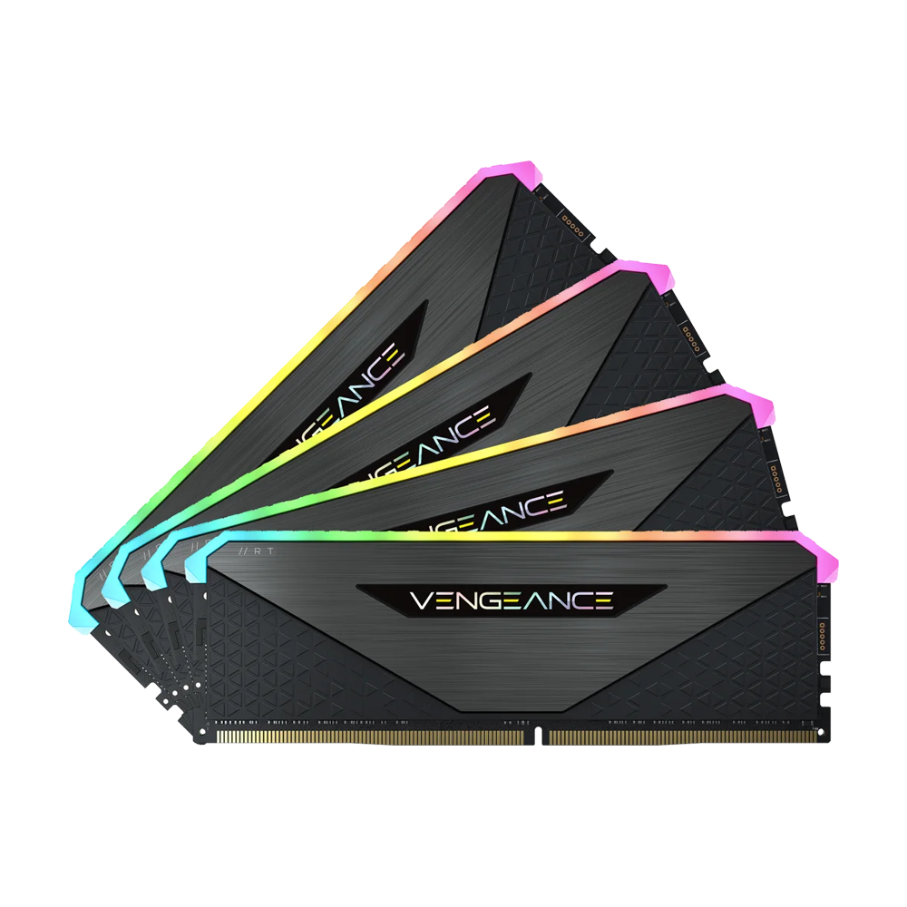 Corsair VENGEANCE RGB RT 64GB (4 x 16GB) DDR4 DRAM 3600MHz C18 Memory Kit – Black