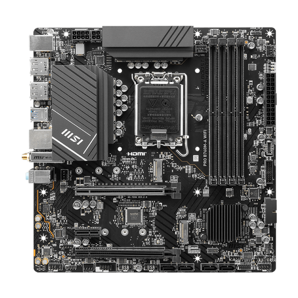 MSI PRO B760M-A WIFI DDR5 mATX Motherboard - Black