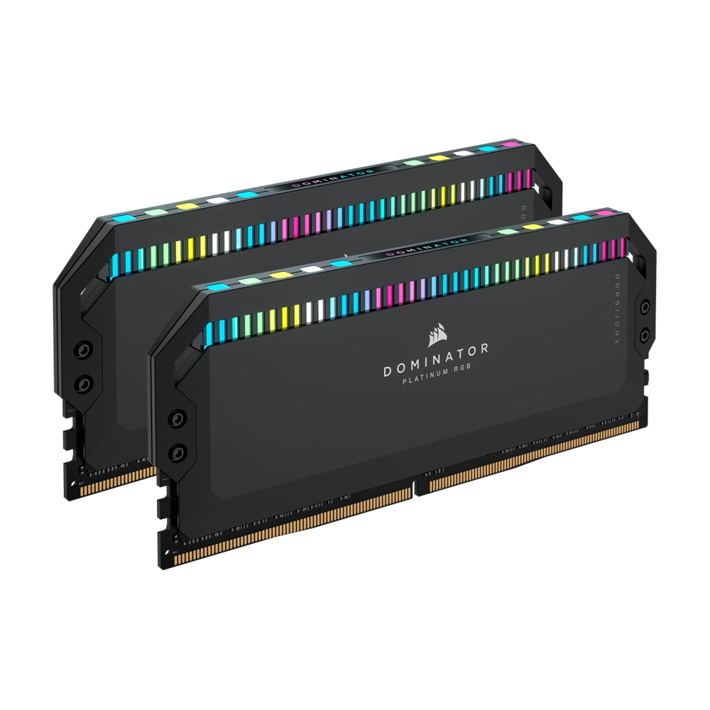 Corsair DOMINATOR PLATINUM RGB 32GB (2x16GB) DDR5 DRAM 7200MHz C34 Memory Kit — Black