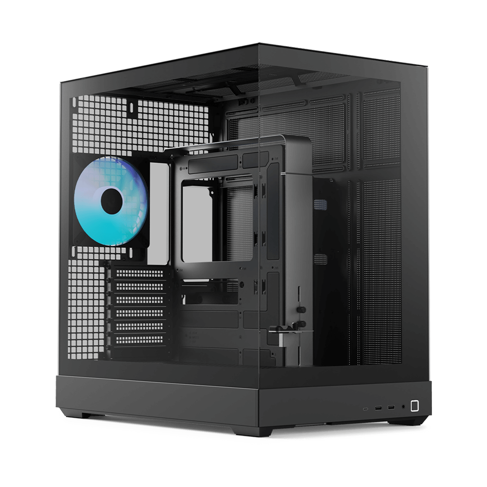 APNX V2-F With 4 Fans Mid Tower Case - Black
