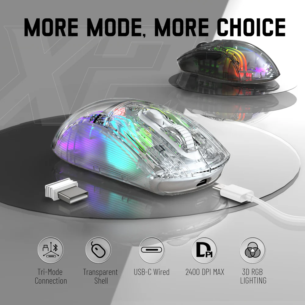 ATTACK SHARK X2 Wireless Gaming Mouse - White