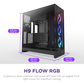 NZXT H9 Flow RGB (2025) Dual-Chamber Mid Tower Case With RGB Fans - All Black