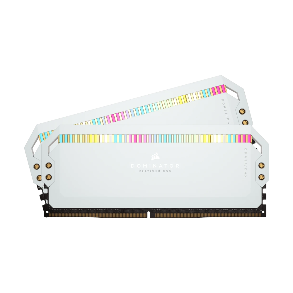 CORSAIR DOMINATOR PLATINUM RGB 64GB (2 x 32GB) DDR5 DRAM 5200MHz C40 Memory Kit - White