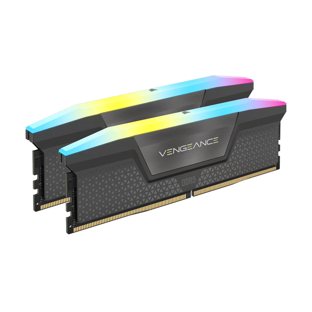 CORSAIR VENGEANCE RGB 16GB (1x16GB) DDR5 6000MT/s CL38 AMD EXPO & Intel XMP Memory Kit - Gray