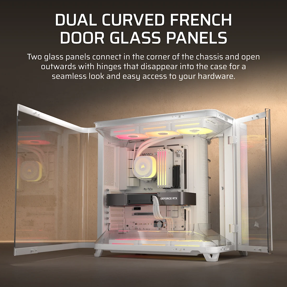 CORSAIR AIR 5400 LX-R RGB LINK Tempered Glass Mid Tower ATX Case - White