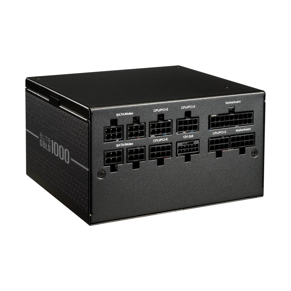 Cooler Master Elite Gold 1000W 80 PLUS GOLD Fully Modular ATX 3.1 Power Supply - Black