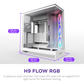 NZXT H9 Flow RGB (2025) Dual-Chamber Mid Tower Case With RGB Fans - All White