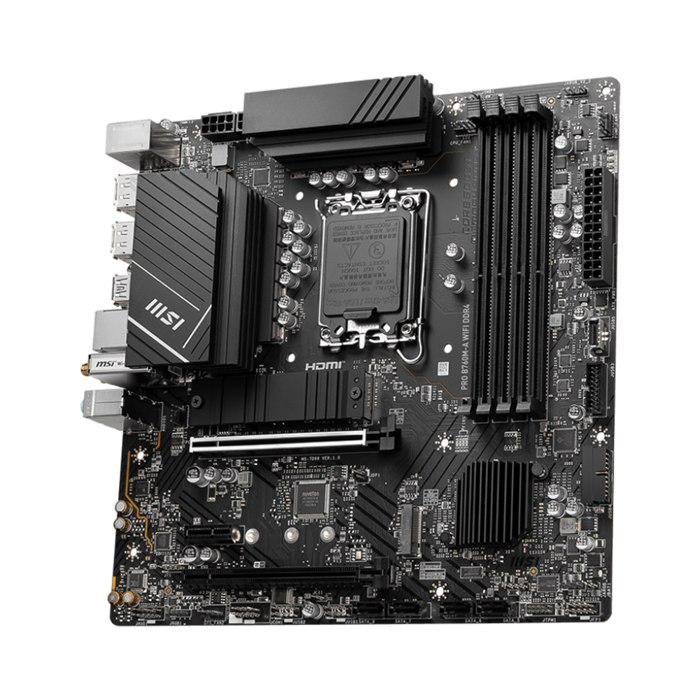 MSI PRO B760M-A WIFI DDR4 mATX Motherboard - Black