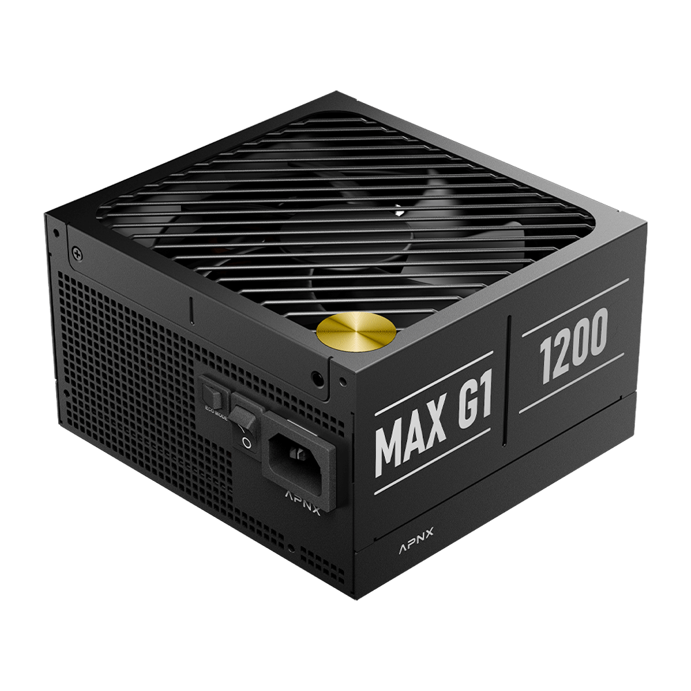 APNX MAX G1 1200W Full Modular PCIE 5.1 ATX 3.1 80 Plus Gold Power Supply - Black