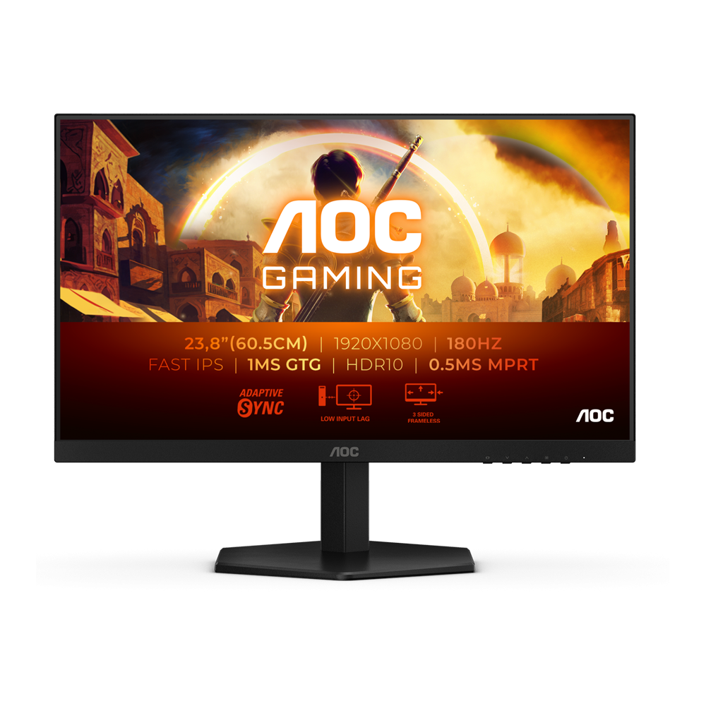 AOC 24G42E - 24 Inch FHD 180Hz 0.5ms HDMI 2.0 IPS Gaming Monitor - Black