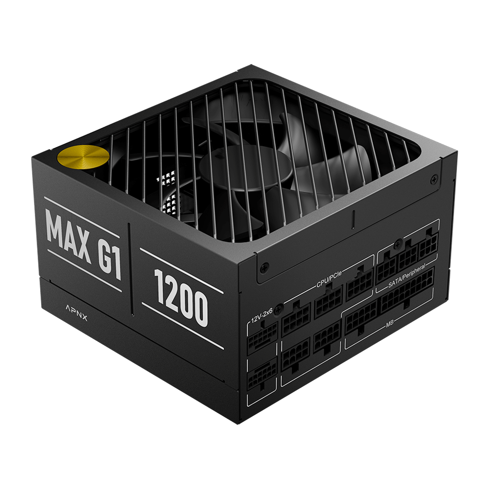 APNX MAX G1 1000W Full Modular PCIE 5.1 ATX 3.1 80 Plus Gold Power Supply - Black