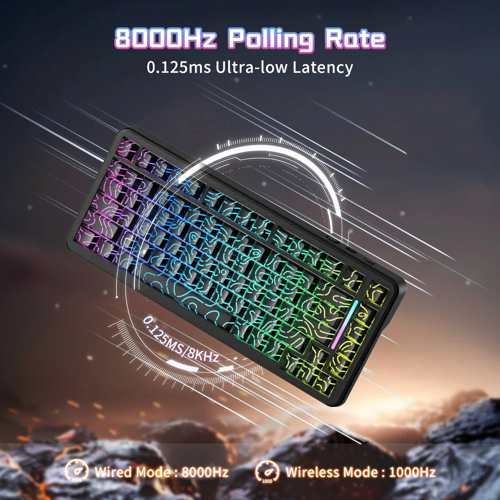 ATTACK SHARK X82PRO HE Magnetic Switch Wireless Gaming Keyboard - Black