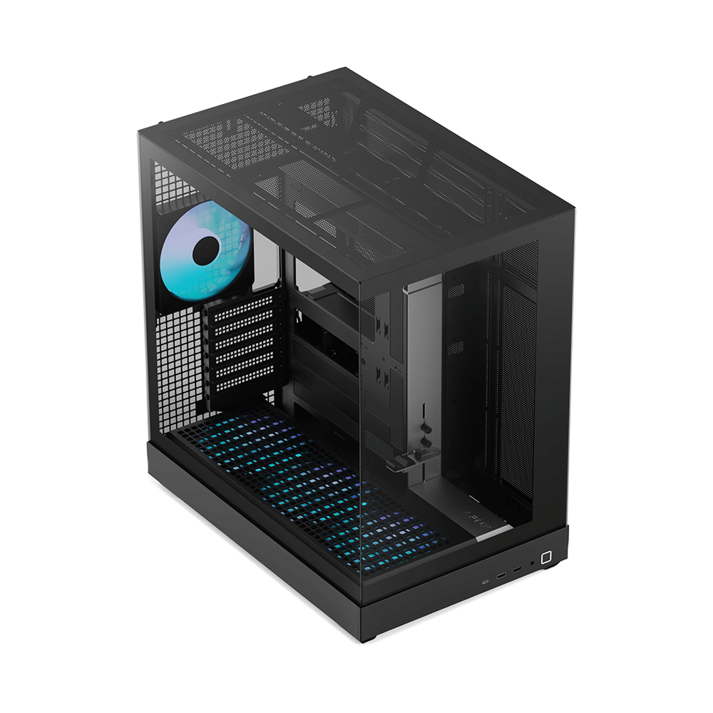 APNX V2-F With 4 Fans Mid Tower Case - Black