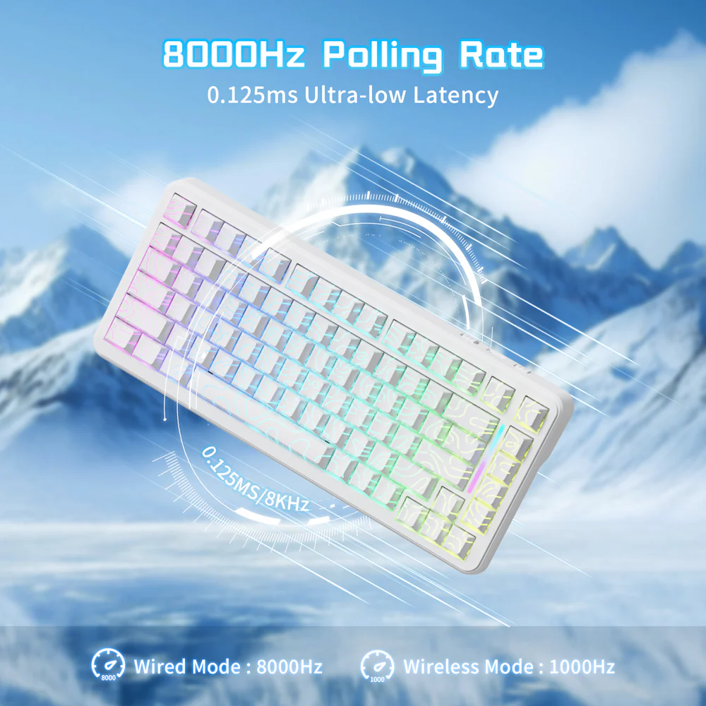 ATTACK SHARK X82PRO HE Magnetic Switch Wireless Gaming Keyboard - White