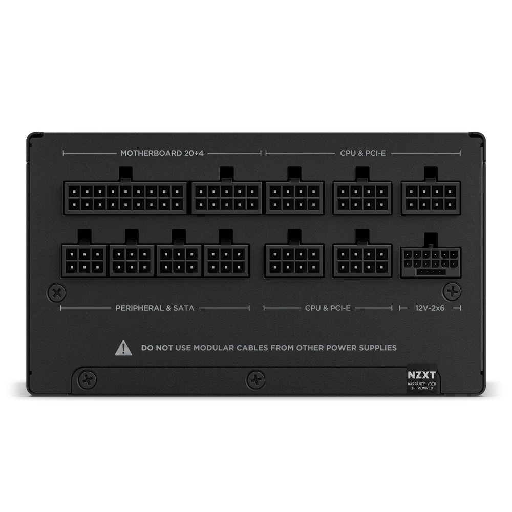 NZXT 1200W ATX 3.1 80 Plus Gold Fully Modular Low Noise Power Supply - Black