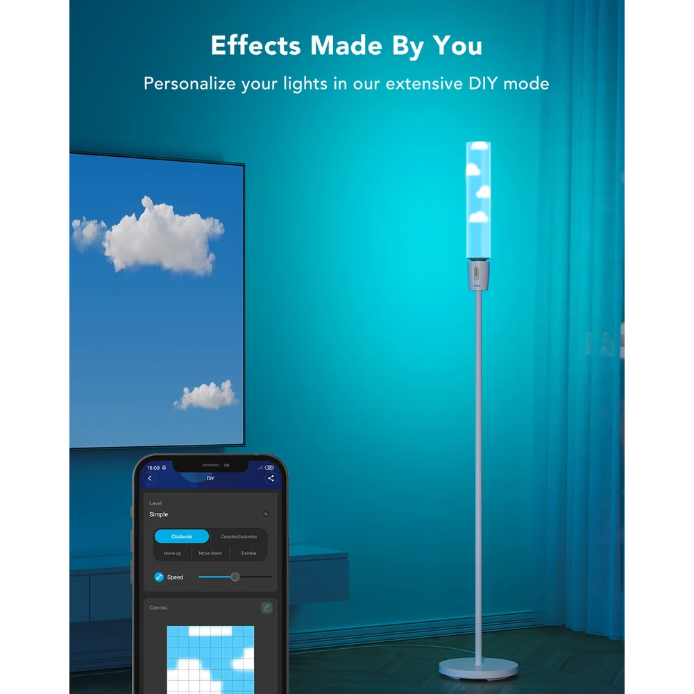 Govee RGBICWW Cylinder Floor Lamp - H6078