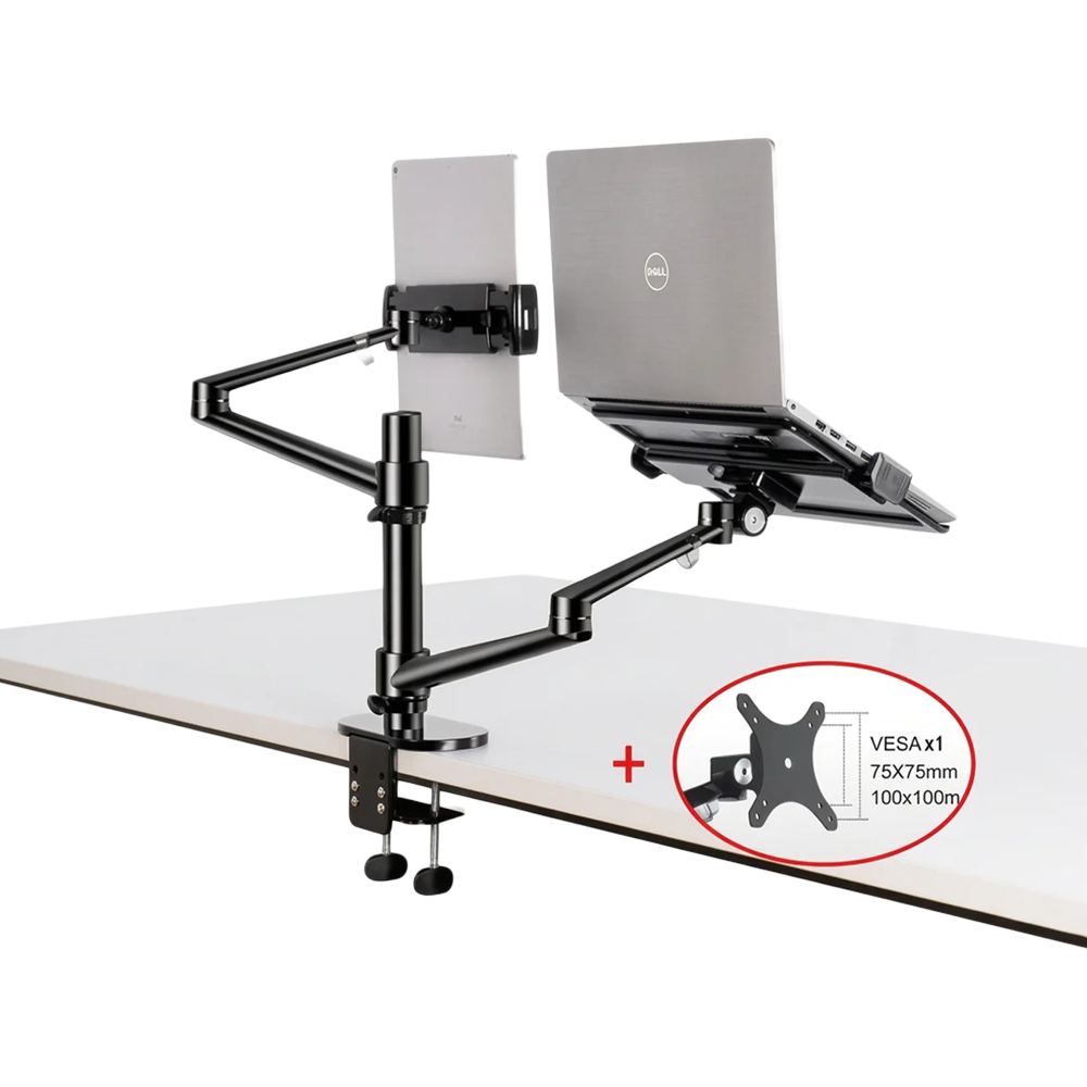 Gamvity Height Adjustable Universal Tablet and Laptop Mount Monitor Stand Arm OL-3T - Black