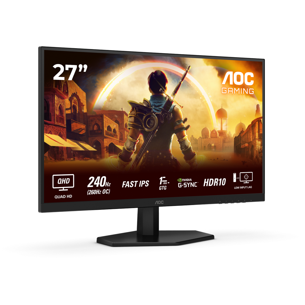 AOC Q27G40ZE - 27 Inch 260Hz QHD 0.3ms HDMI 2.0 IPS Gaming Monitor - Black