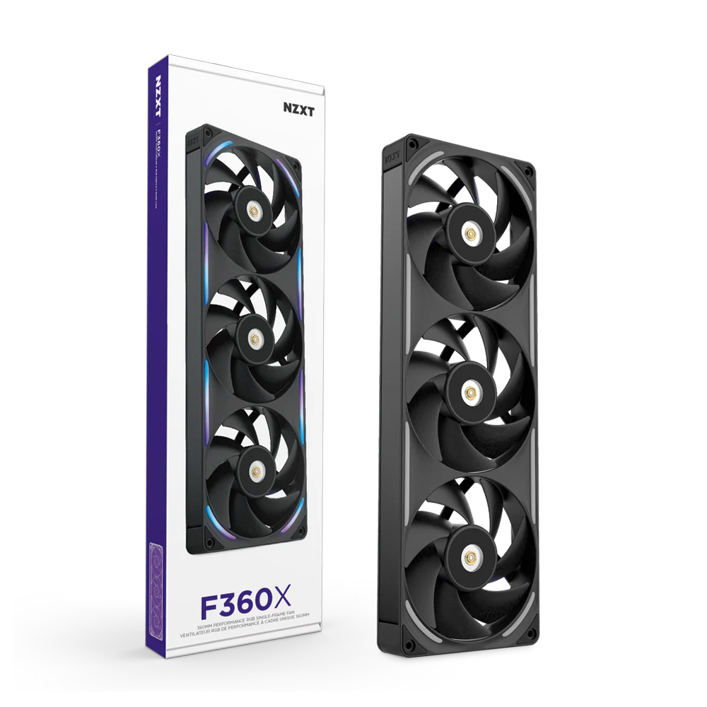 NZXT F360X 360mm Performance RGB Single Frame Case Fan - Black