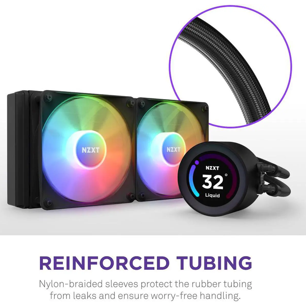 NZXT Kraken Elite 240 RGB 240mm AIO CPU Liquid Cooler With LCD Display - Black