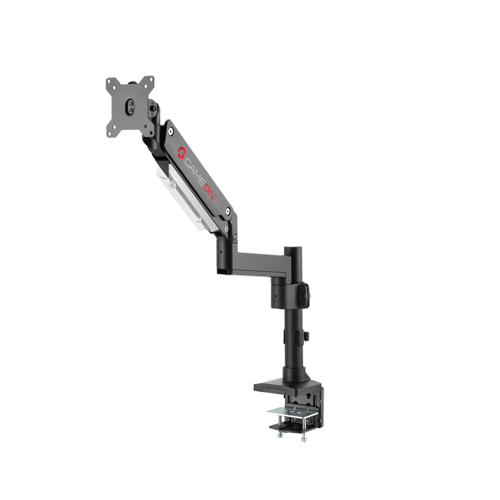 GAMEON Pole Mounted Single Monitor Arm - Black