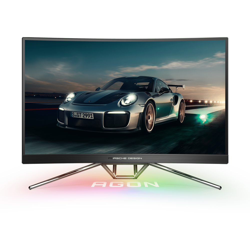 AOC AGON PD27 Porsche Design 27 Inch 240Hz QHD HDMI 2.0 0.5ms Curved Gaming Monitor - Black