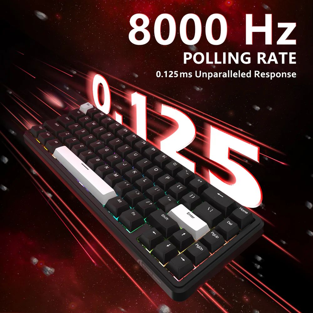 ATTACK SHARK X65 HE Magnetic Switch Wired Gaming Keyboard - Black