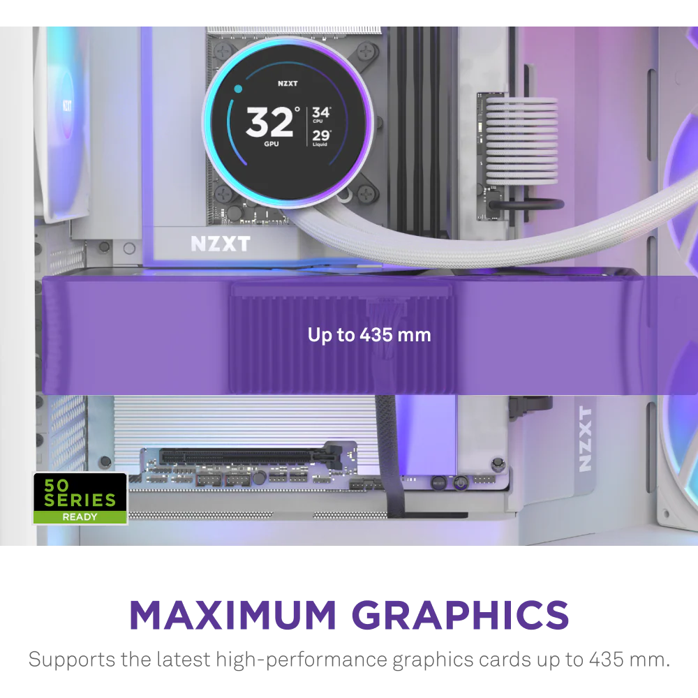 NZXT H9 Flow RGB+ (2025) Dual-Chamber Mid Tower Case With RGB Fans & Control Hub - All White