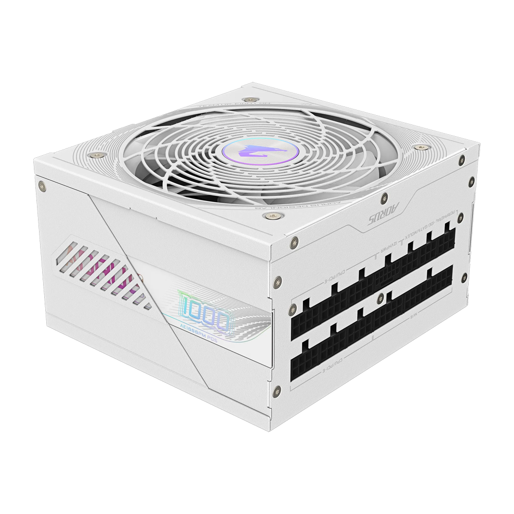 GIGABYTE AORUS ELITE P1000W 1000W 80 Plus Platinum ATX 3.1 PCIe Gen 5.0 Modular Power Supply - White
